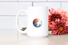 Colorful Moon Foliage | Watercolor Clipart Product Image 2