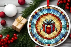 Round Christmas Ornament Sublimation|Clipart Product Image 1
