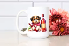 Funny Cute Puppy Wine Bottle Clipart Product Image 2