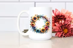 Colorful Whreath Abstract | Watercolor Clipart Product Image 2