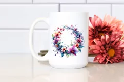 Vibrant Watercolor Abstract Wreath | Summer Clipart Product Image 2