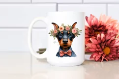 Watercolor Baby Doberman Pinscher Singing | Clipart Product Image 2