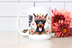 Watercolor Baby Doberman Pinscher Singing | Clipart Product Image 2
