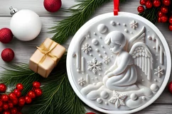 Round Christmas Ornament Sublimation|Clipart Product Image 1