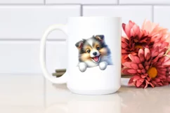 Watercolor Baby Fun Cute Shetland Sheepdog Sublimation Product Image 2