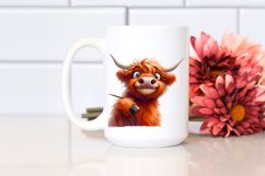 Happy Highland Cow Clipart, High-Res PNG Product Image 2