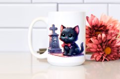 Colorful Baby Black Cat | Sublimation Clipart Product Image 2