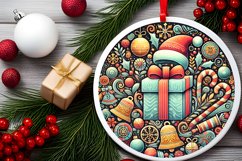 Round Christmas Ornament Sublimation|Clipart Product Image 2