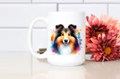 Watercolor Cute Collie Sticker | Clipart Product Image 2