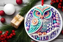 Round Christmas Ornament Sublimation|Clipart Product Image 1