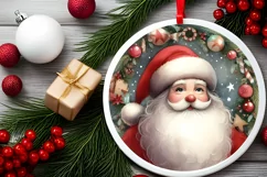 Watercolor Santa Winter Ornament Product Image 2
