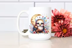Colorful Baby Bald Eagle with Moon and Stars | Clipart Product Image 2