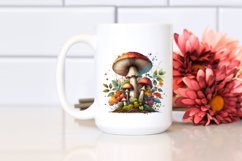 Detailed Glossy Mushroom,Watercolor Splash PNG Product Image 2