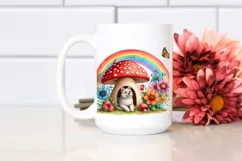 Colorful Mushroom Dog House Illustration Product Image 2
