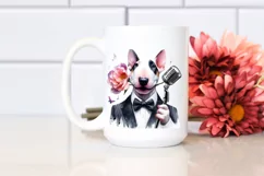 Watercolor Bull Terrier Singer | Clipart Product Image 2