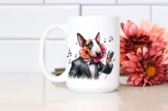 Watercolor Bull Terrier Singer | Clipart Product Image 2