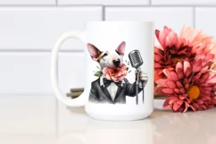Watercolor Bull Terrier Singer | Clipart Product Image 2