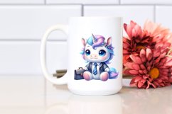 Cute Business Suit Unicorn , Clipart |T-shirt, Mug, Tumbler Product Image 3
