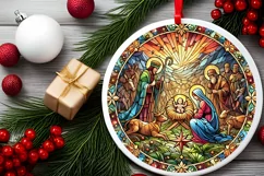 Round Christmas Ornament Sublimation|Clipart Product Image 2