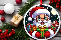 Round Christmas Ornament Sublimation|Clipart Product Image 2
