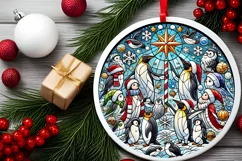 Round Christmas Ornament Sublimation|Clipart Product Image 1