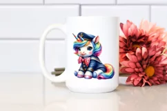 Colorful Unicorn in Sailor's Uniform PNG Product Image 2
