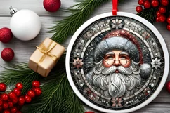 Round Christmas Ornament Sublimation|Clipart Product Image 1