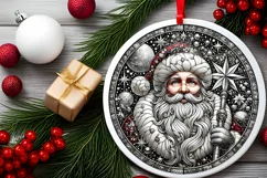 Round Christmas Ornament Sublimation|Clipart Product Image 1