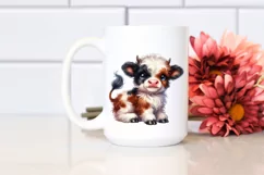 Watercolor Baby Highland Cow in a Pocket Product Image 2