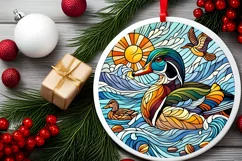 Round Christmas Ornament Sublimation|Clipart Product Image 1