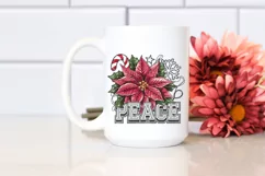 Peace Watercolor Poinsettia Png Product Image 2