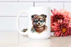 Funny Puppy Portrait in Boho Style | Clipart Product Image 2