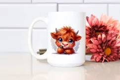 Expressive Highland Cow with Big Eyes PNG Product Image 2