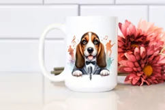 Watercolor Basset Hound Singer | Clipart Product Image 2