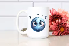 Confused Moon Clipart, High-Res PNG Product Image 2