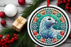 Round Christmas Ornament Sublimation|Clipart Product Image 1