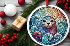 Round Christmas Ornament Sublimation|Clipart Product Image 1