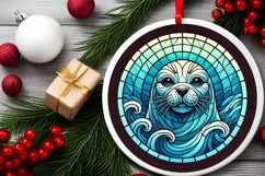 Round Christmas Ornament Sublimation|Clipart Product Image 1