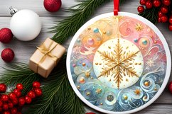 Round Christmas Ornament Sublimation|Clipart Product Image 2