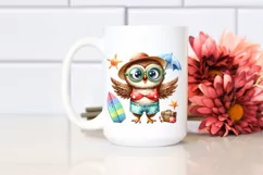 Funny Owl Beachwear | Watercolor Clipart Product Image 2