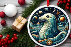 Round Christmas Ornament Sublimation|Clipart Product Image 2