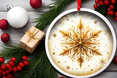 Round Christmass Ornament PNG Product Image 2