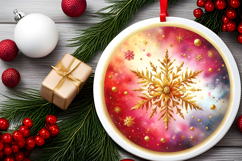 Round Christmass Ornament PNG Product Image 2