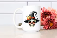 Funny Halloween Clipart with Skull PNG Product Image 2