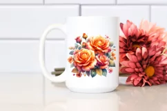 Orange Roses Glossy Petals PNG Product Image 2