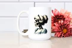Skull with Hair, Cinderella Style PNG Product Image 2