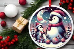 Round Christmas Ornament Sublimation|Clipart Product Image 1