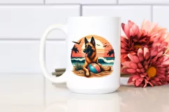 Watercolor Malinois Surf Ball Sunset | Clipart Product Image 2