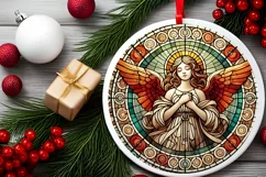 Round Christmas Ornament Sublimation|Clipart Product Image 1
