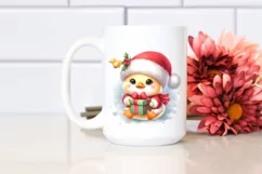 Cute Baby Duck with Santa Hat PNG Product Image 2